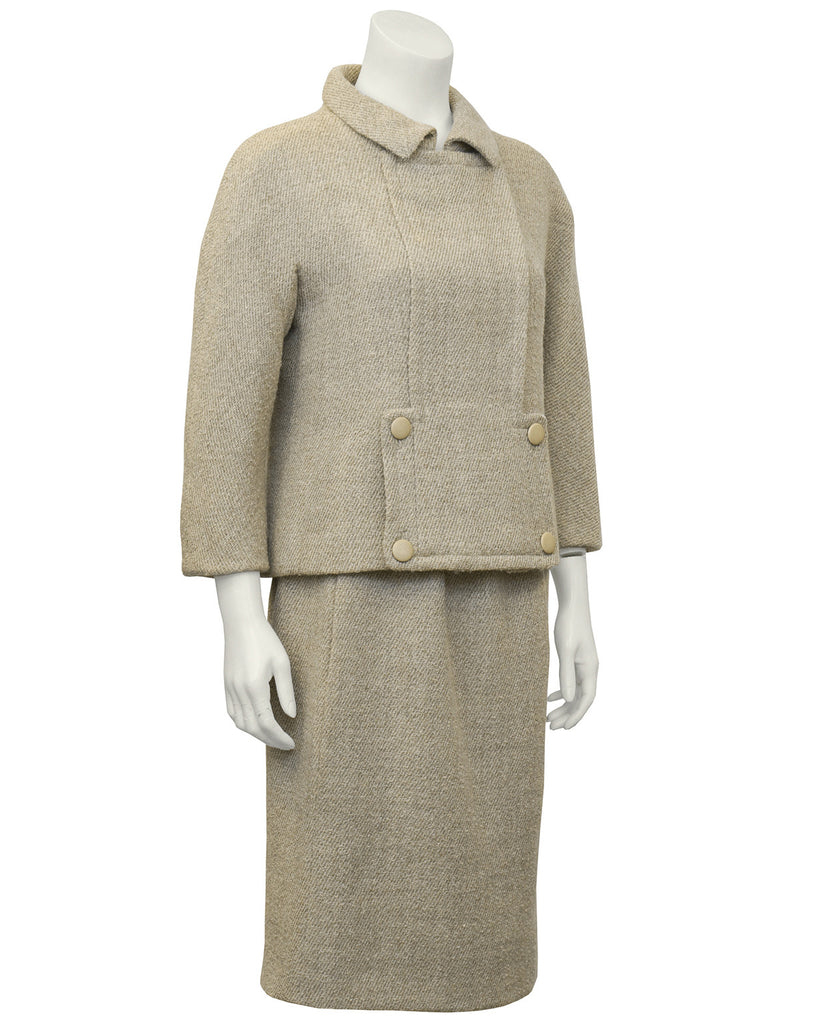 Beige Wool Haute Couture Suit – Vintage Couture