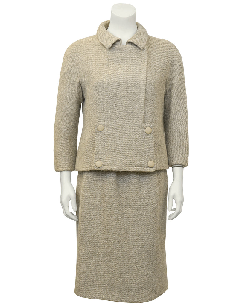 Beige Wool Haute Couture Suit – Vintage Couture