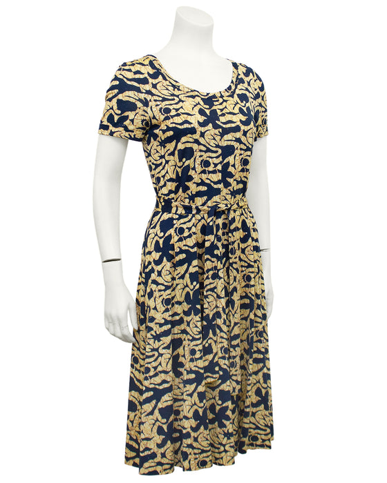 Yellow and Navy Dress – Vintage Couture
