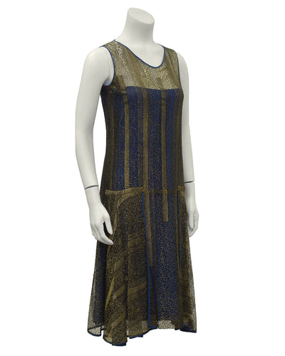 Gold and Navy Lace Art Deco Flapper Dress – Vintage Couture