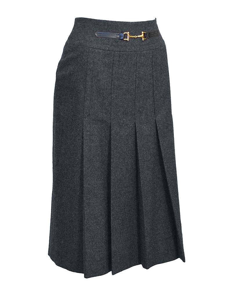 Grey Celine Pleated Skirt – Vintage Couture
