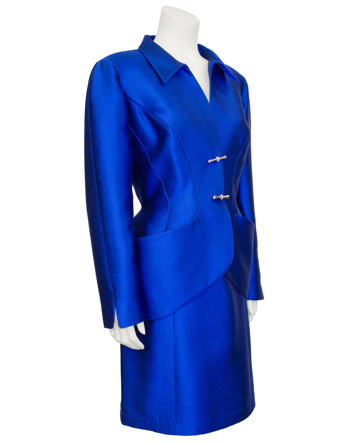 Blue Metallic Skirt Suit – Vintage Couture