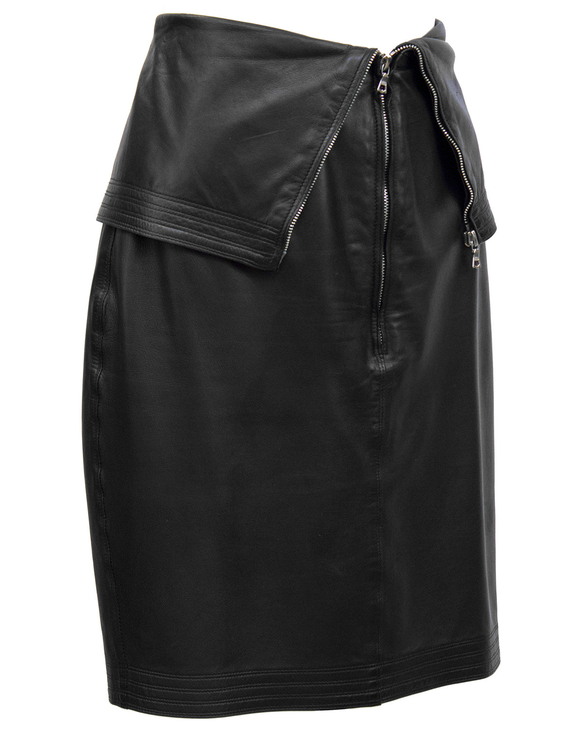 Black Leather Skirt – Vintage Couture