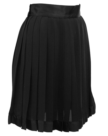 Adele Black Faux Leather Pleated Skater Mini Skirt