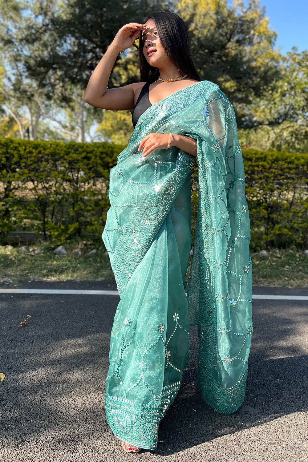 Zynah Pure Georgette Chikankari Saree in Pastel Shades; Custom  Stitched/Ready-made Blouse, Fall, Petticoat; Shipping available USA,  Worldwide