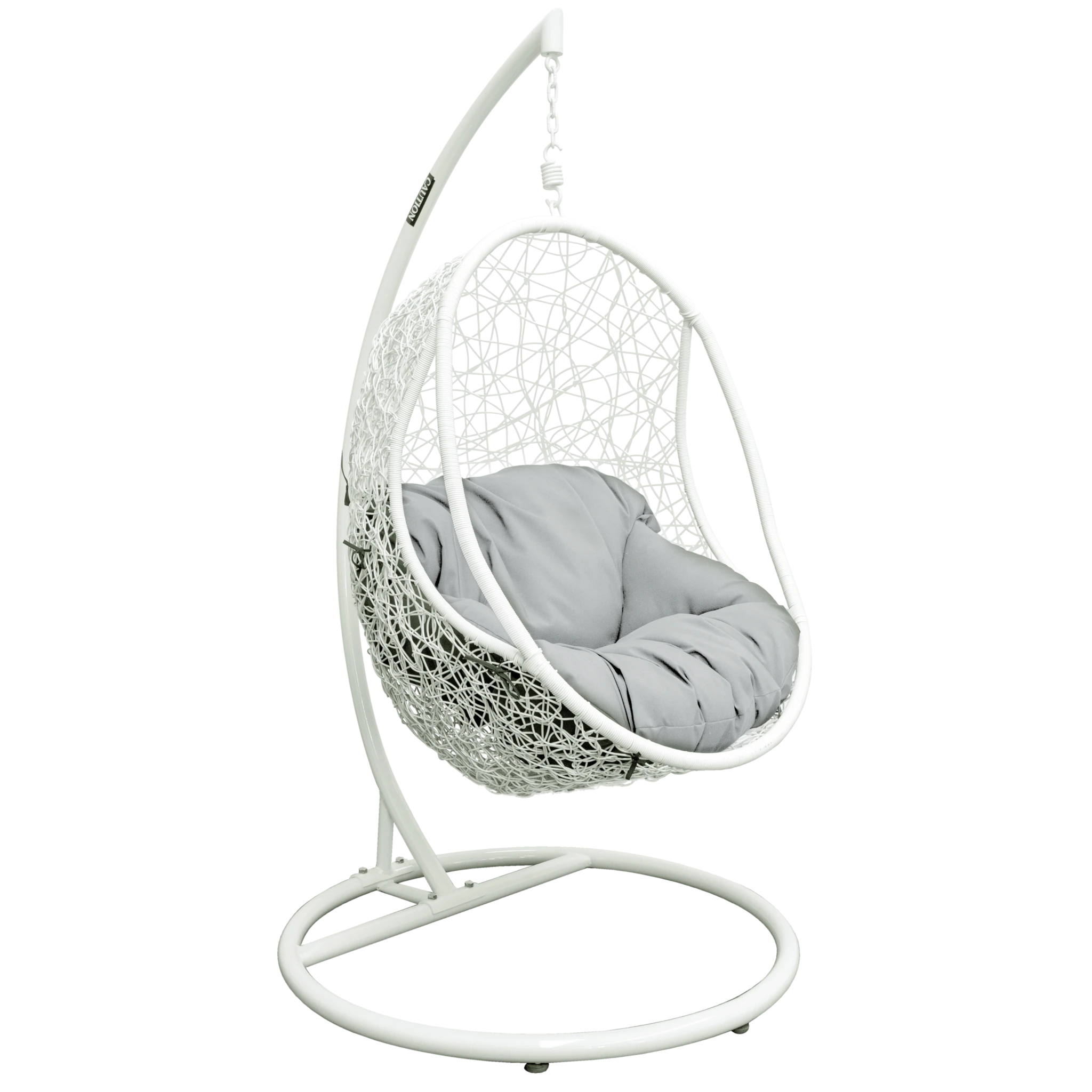 white hanging egg chair