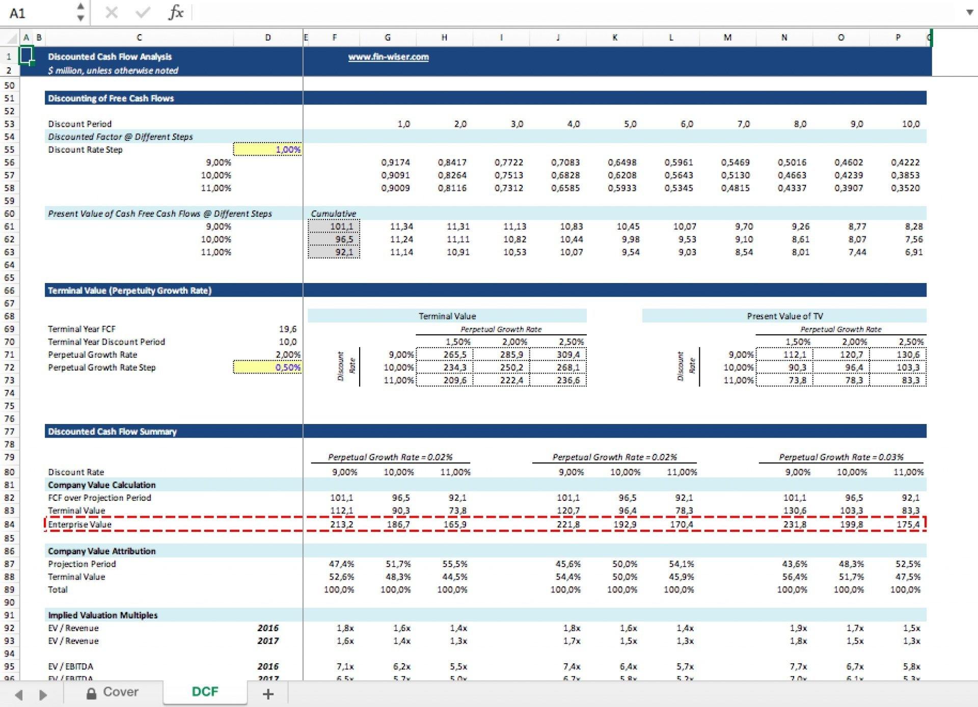 single-sheet-dcf-discounted-cash-flow-excel-template