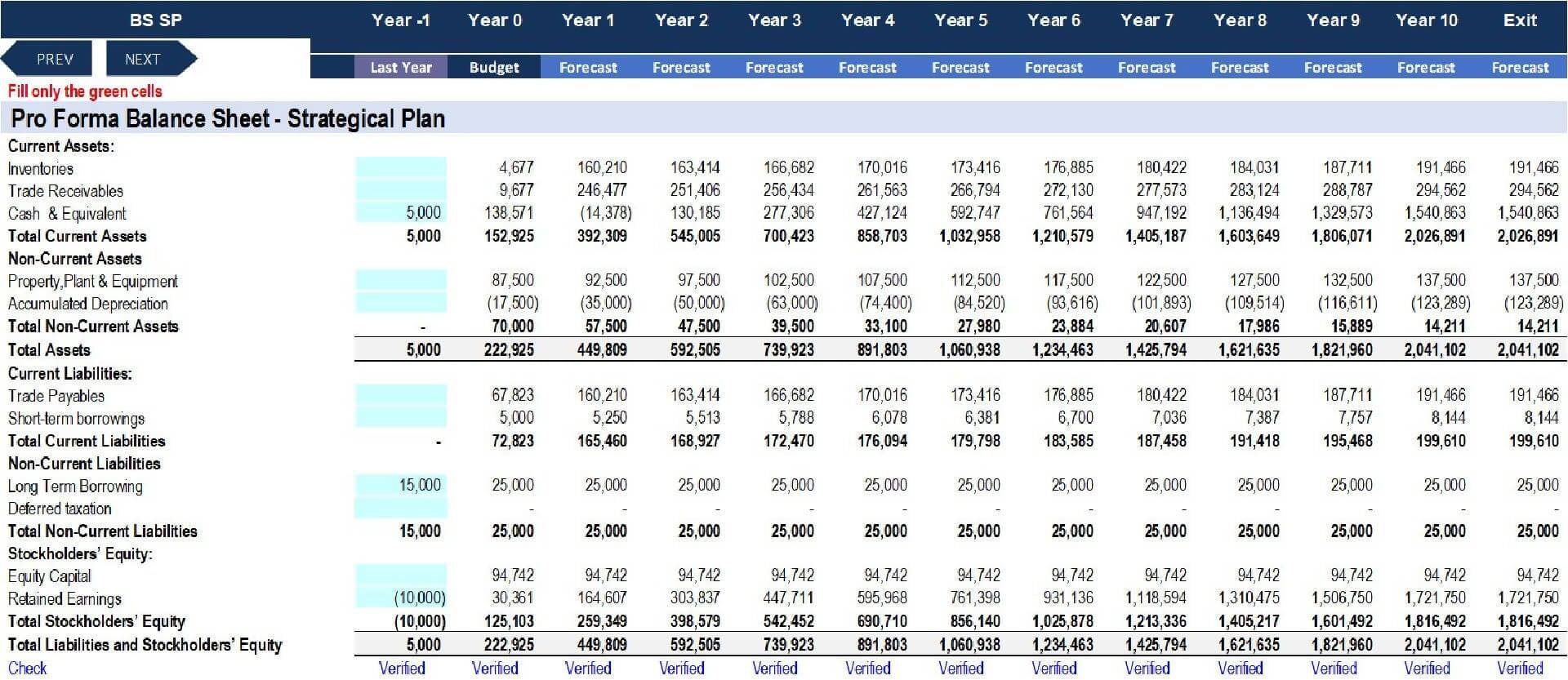 Financial Feasibility Study Excel Template