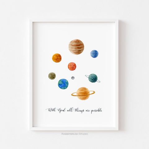 8 Planets and the Moon - Matthew 19:16 - Christian Baby Shower Gift Ideas