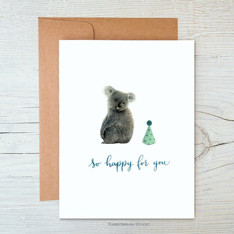 Koala Happy For You Card- Christian Baby Shower Gift Ideas