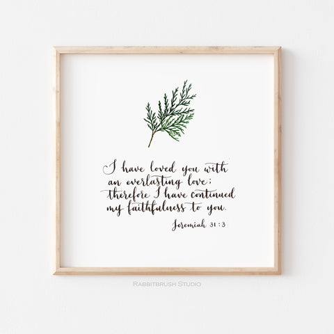 Cedar evergreen leaf Scripture Art - Gift Ideas for Christian Women