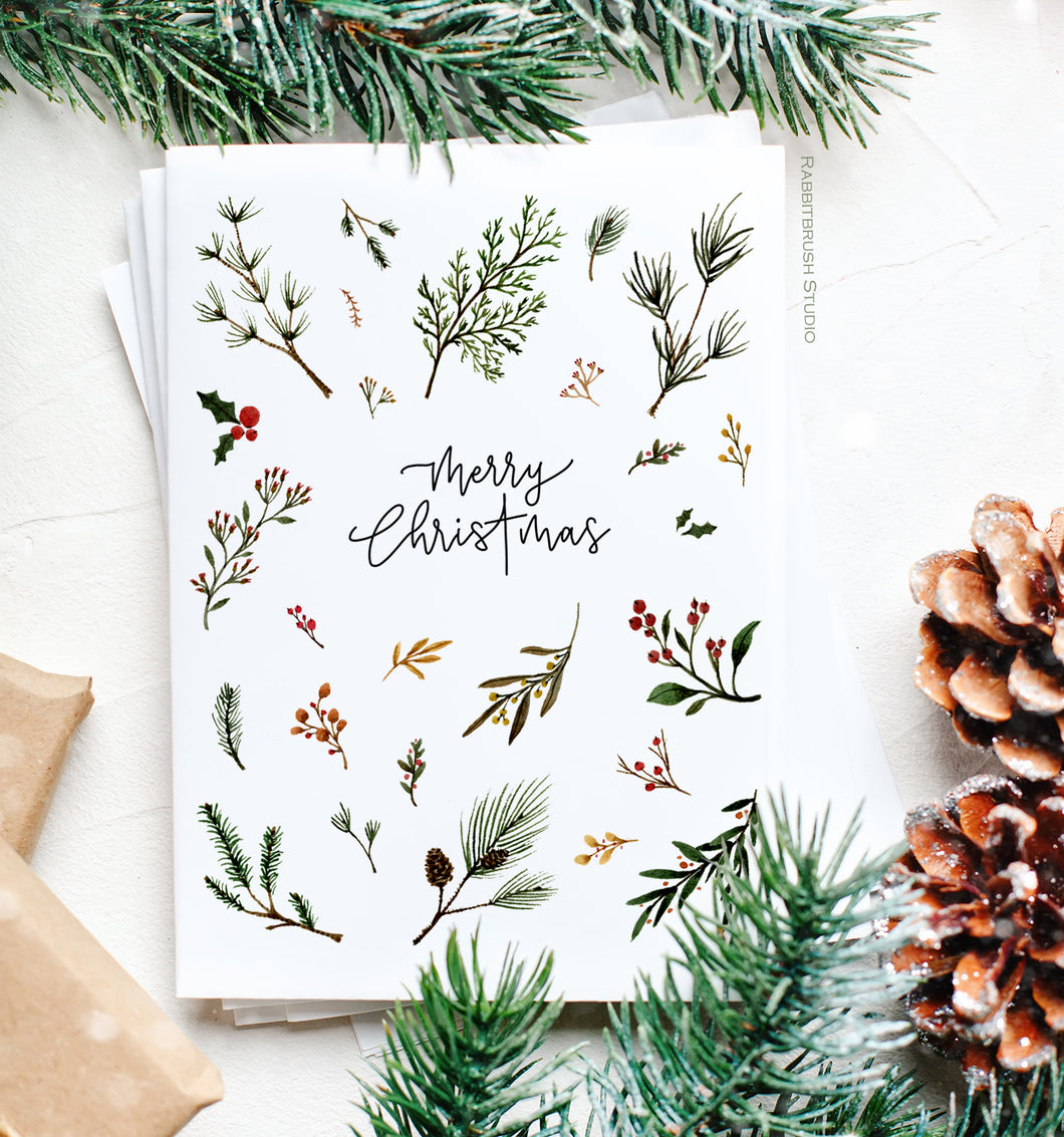 Christmas Foliage Card – Rabbitbrush Studio