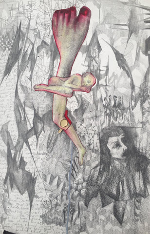 Ella MacQueen-Denz Love Poem, 2020, graphite, ink, watercolour on paper. 7.5 x 11”.