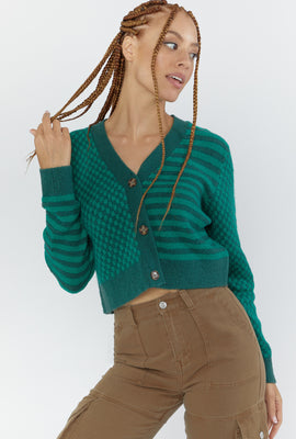 Link to Checkered Cardigan Sweater Green