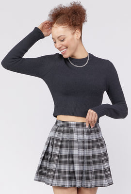 Link to Basic Long-Sleeve Cropped Sweater Black