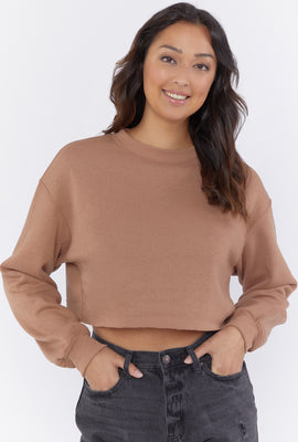 Link to Fleece Cropped Pullover Brown