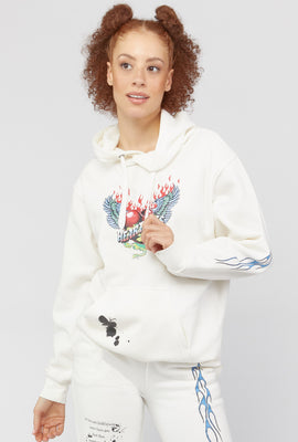 Link to Heartless Graphic Fleece Hoodie White