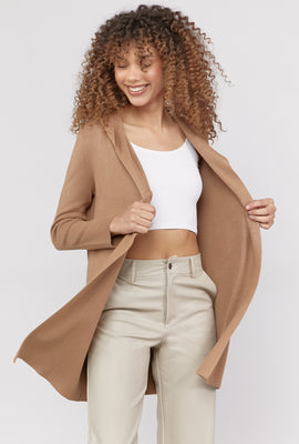 Link to Open-Front Cardigan Sweater Brown