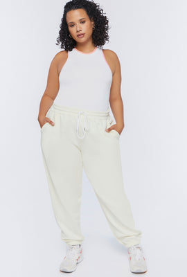 Link to Plus Size French Terry Joggers Cream