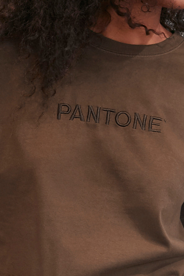 T-Shirt Brodé Pantone Brun