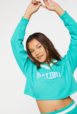 Link to Malibu Graphic Raw-Cut Pullover Green