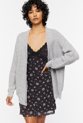 Link to Drop-Sleeve Cardigan Sweater Heather Grey