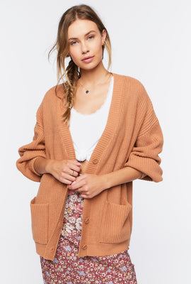 Link to Drop-Sleeve Cardigan Sweater Camel