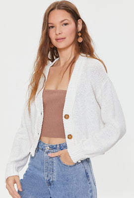 Link to Boucle Knit Cardigan Sweater Cream