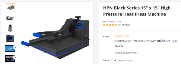 Heat Press Nation Black Series 15 x 15