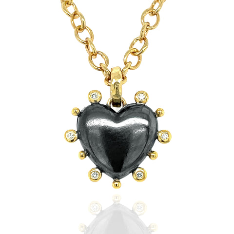 Valentina Heart Locket - Black &Gold