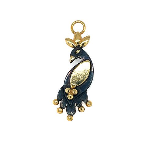 Night Royal Bird Charm - Black & Gold