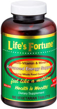 Load image into Gallery viewer, Life&#39;s Fortune Multivitamin &amp; Mineral Tablets, All Natural Energy Source Supplying Whole Food Concentrates, Antioxidants, Amino Acids, Enzymes, Trace Minerals &amp; All Daily Essential Vitamins (180 Count (Pack of 1))
