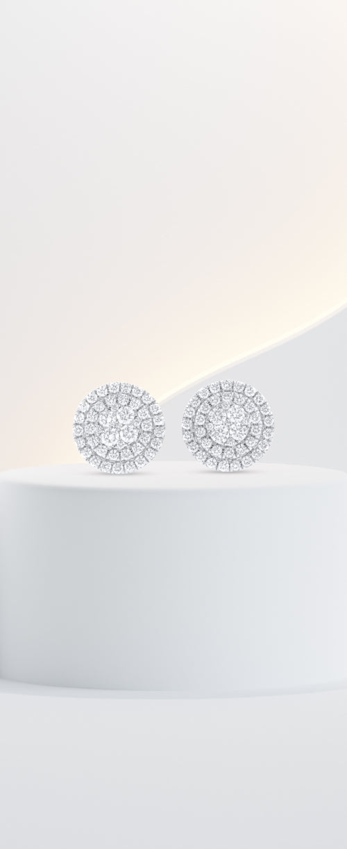 Seamless One Earrings, White Gold and Diamonds