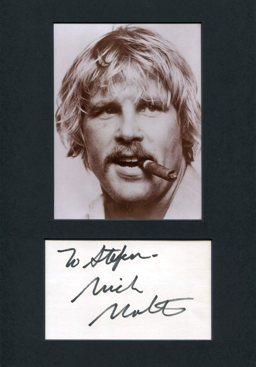 Nick autograph card mounted