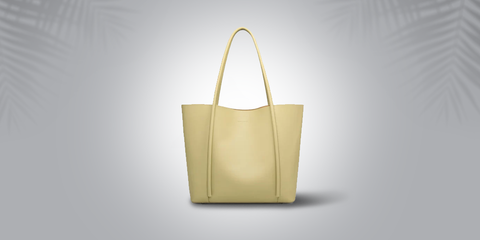 clean light coloured leather bag