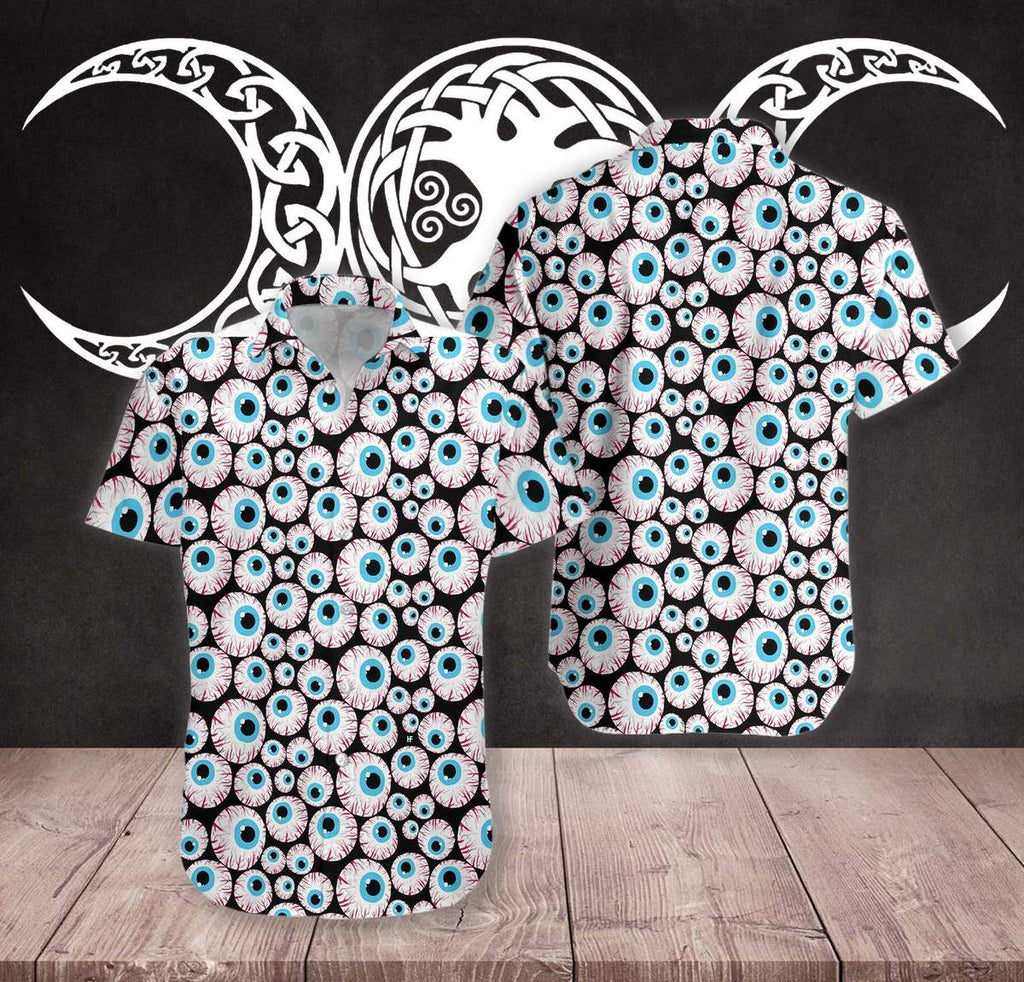 Halloween Creepy Eyeballs Hawaiian Shirt