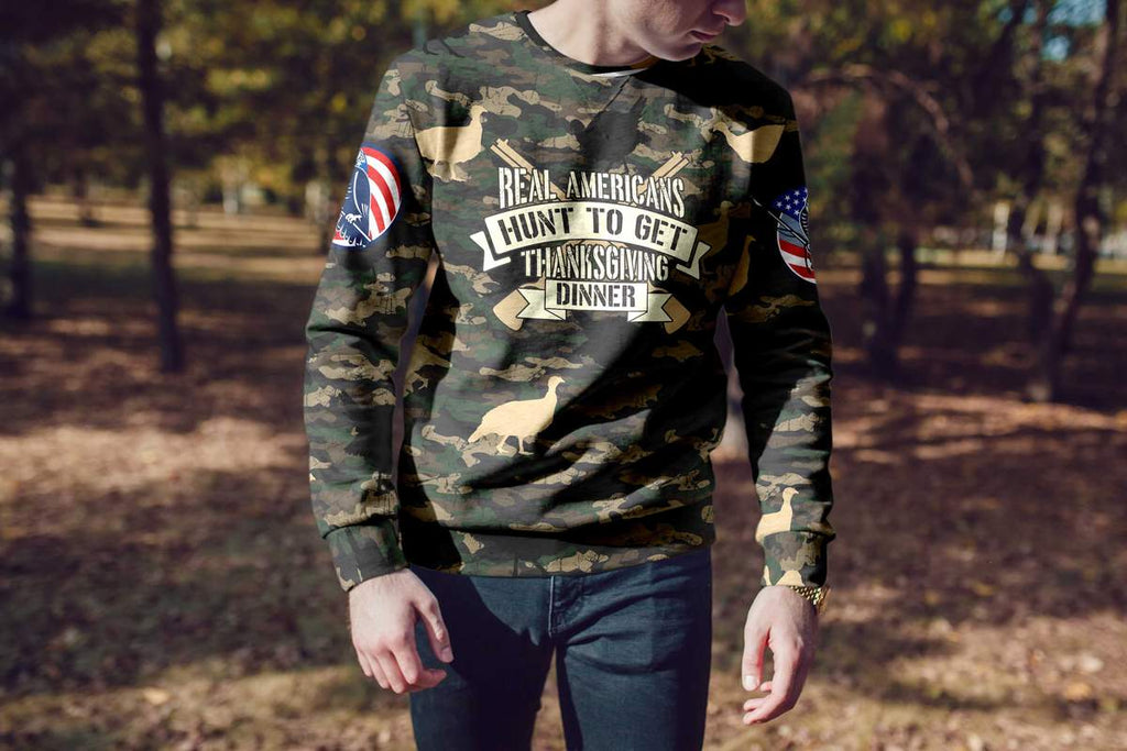 Real Americans Turkey Hunting For Thanksgiving Sweatshirt