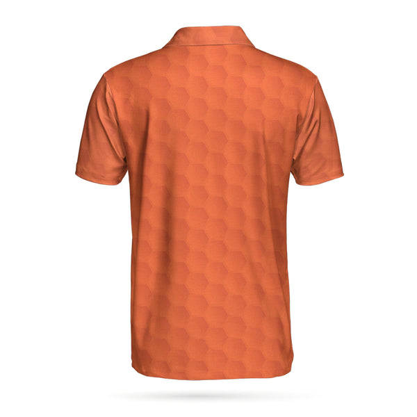 Orange Golf Ball Pattern Short Sleeve Polo Shirt For Golf, Polo Shirts ...