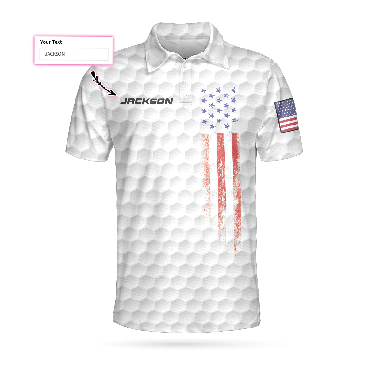 Personalized Golf 4th Of July Custom Polo Shirt, Personalized White Am - Hyperfavor