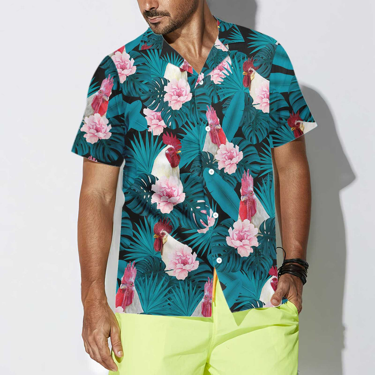 White Rooster V1 Hawaiian Shirt - Hyperfavor