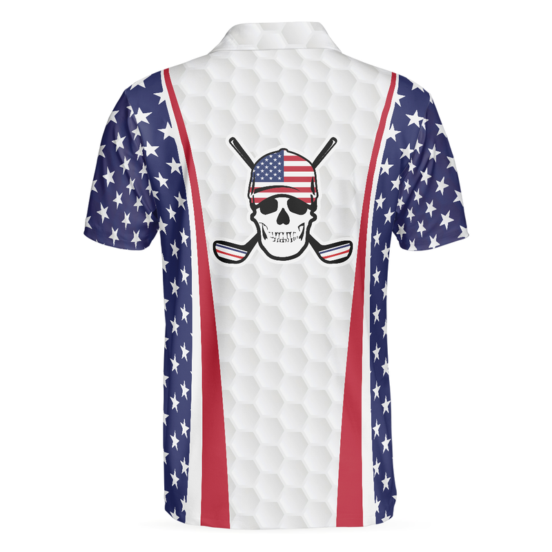 Patriotic Golf Texture Short Sleeve USA Golf Polo Shirt, American Flag ...