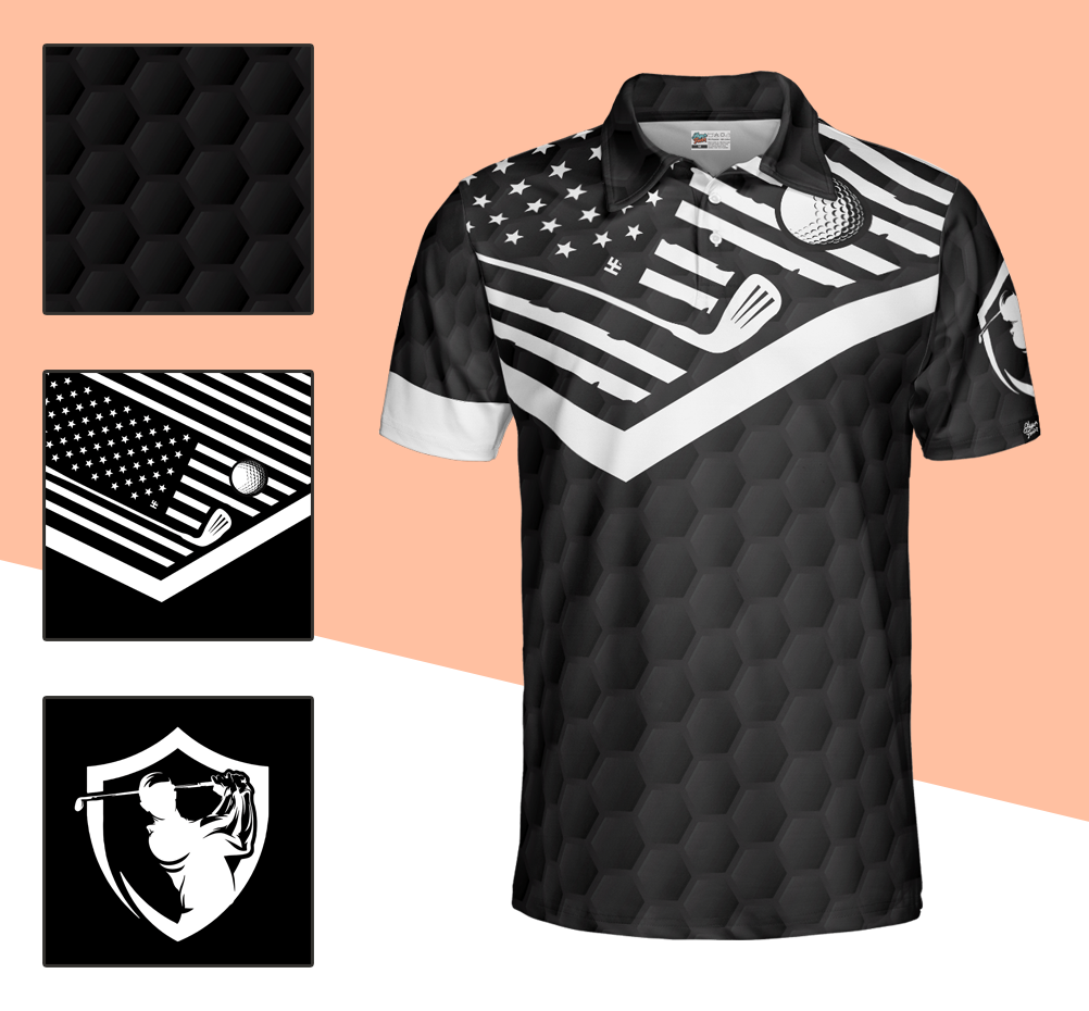 Customized Polo Shirt For Men Hyperfavor Golf American Flag Best ...