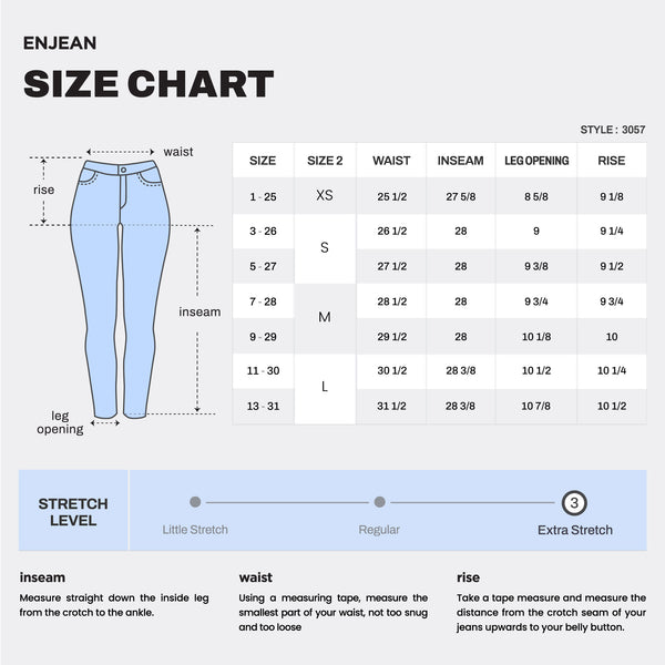 WEP3057 LIGHT SIZE CHART