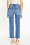 High-rise 5-pocket slim straight jeans