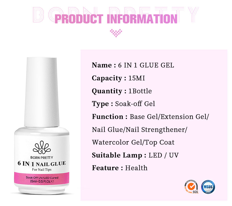 AILLSA Gel Nail Glue for Acrylic Nails, 4 in 1 Super Strong Nail Gel Glue  for Fake Nail Tips,15ML High Capacity Long Lasting Brush On Nail Glue for  Rhinestone P… | Glue