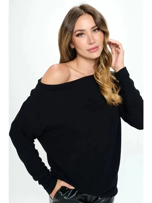 Super Soft Knit Off the Shoulder Top - Assorted colors