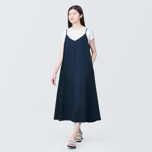 Women's Stretchy Hemp Mix Jumpsuit | Summer Casual Outfits | MUJI 