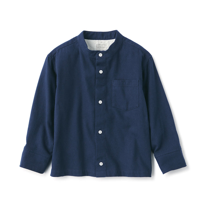 Kid's Indian Cotton Flannel Stand Collar Shirt