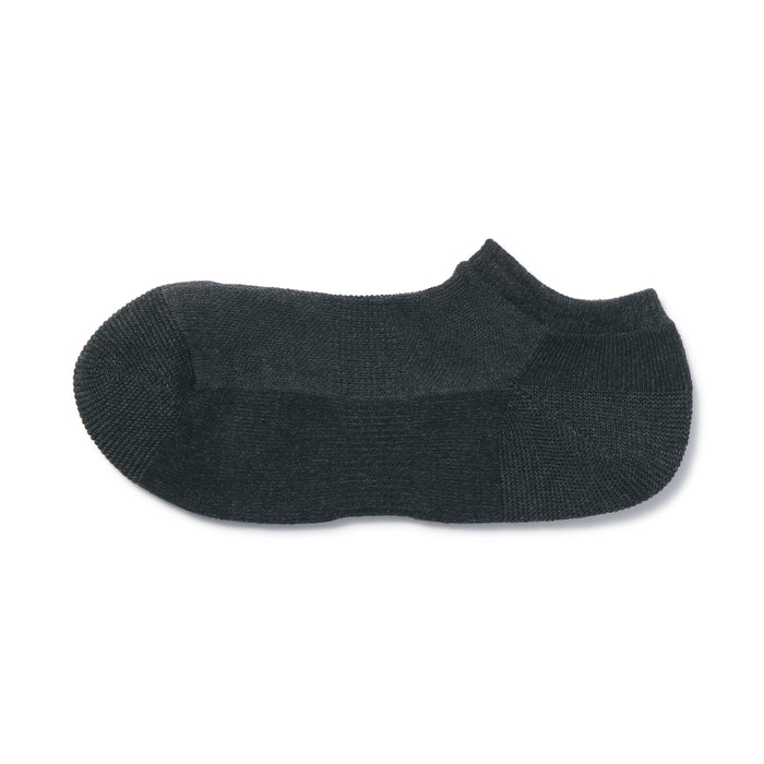 Right Angle Pile Sneaker Socks 23-30cm - Charcoal Grey Pattern - MUJI