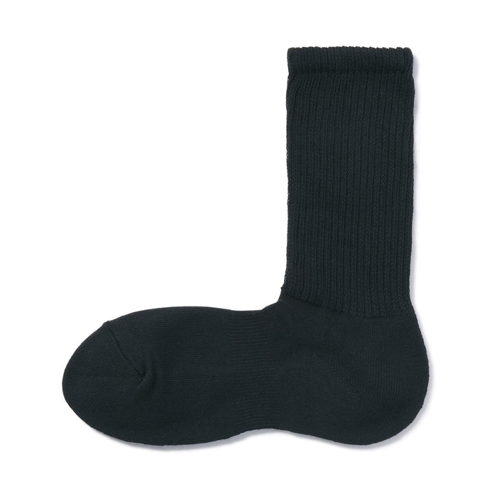 Right Angle Pile Socks Black MUJI